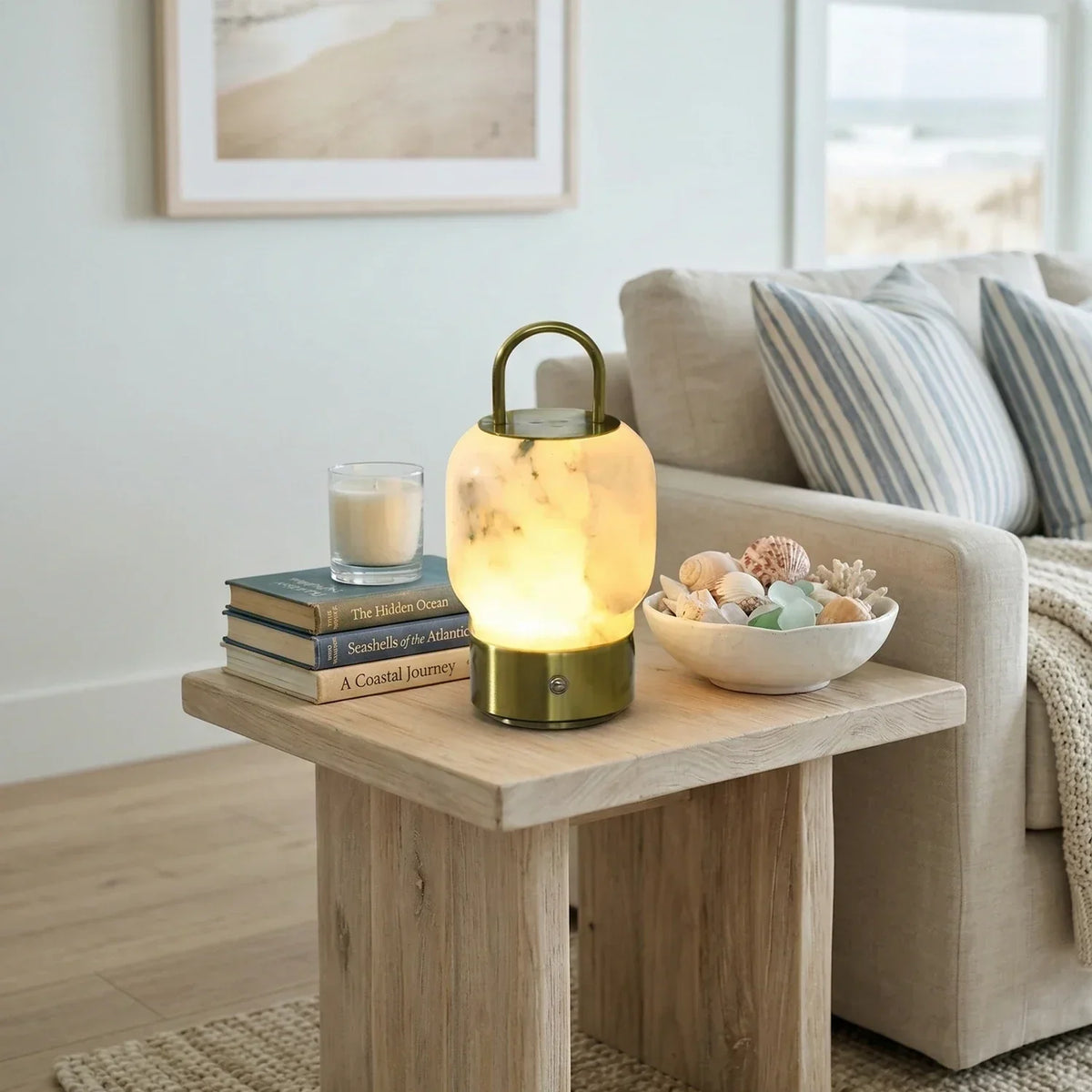 Portable Alabaster Lantern Table Lamp – Alabaster detail 6