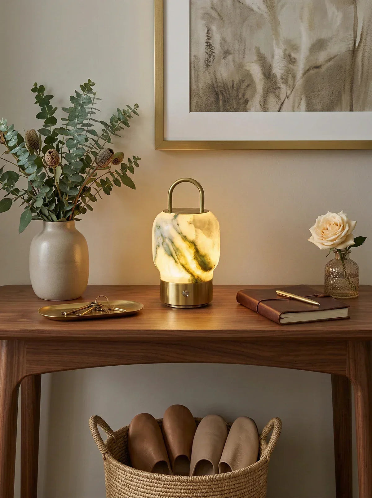 Portable Alabaster Lantern Table Lamp – Alabaster detail 10