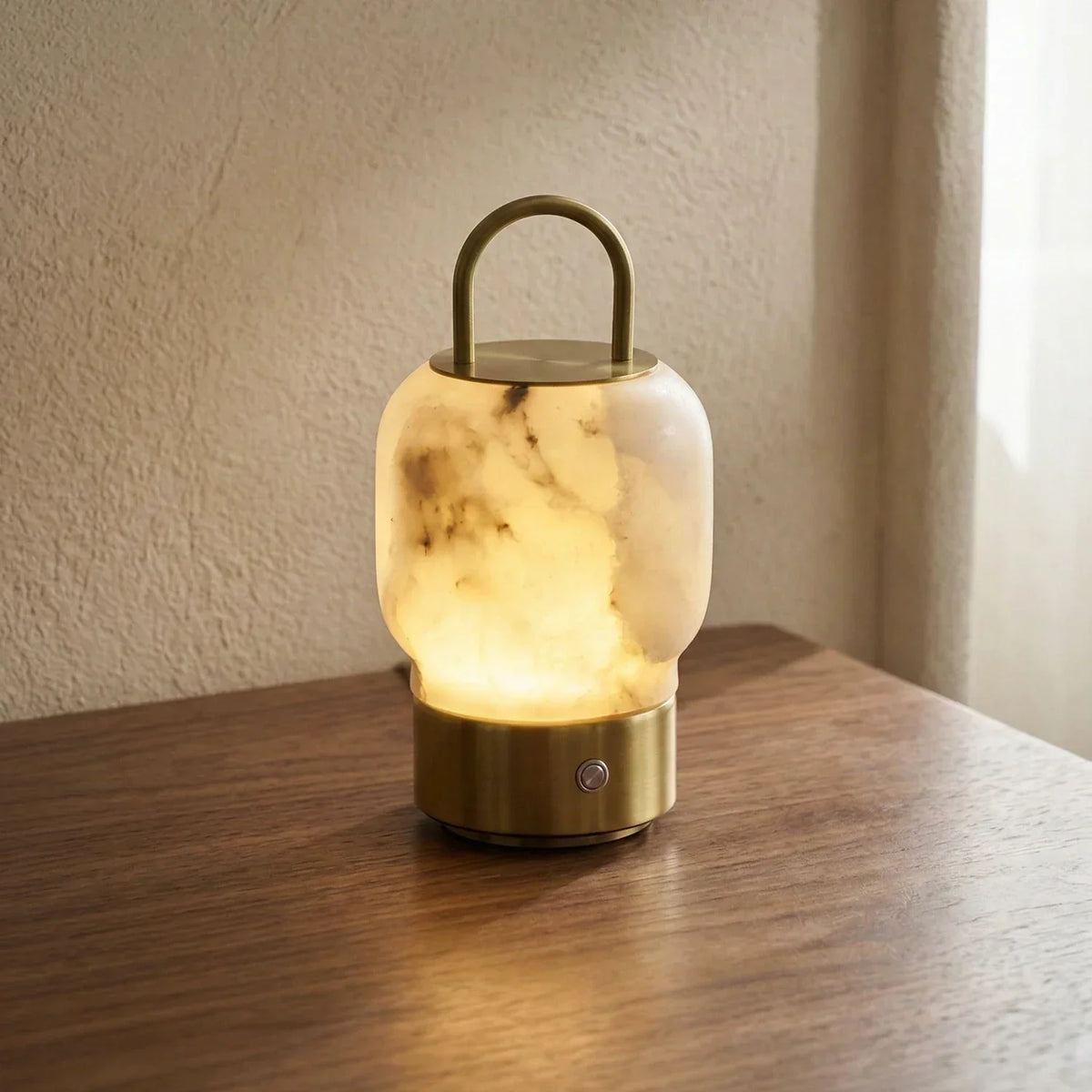 Portable Alabaster Lantern Table Lamp – Alabaster detail 11