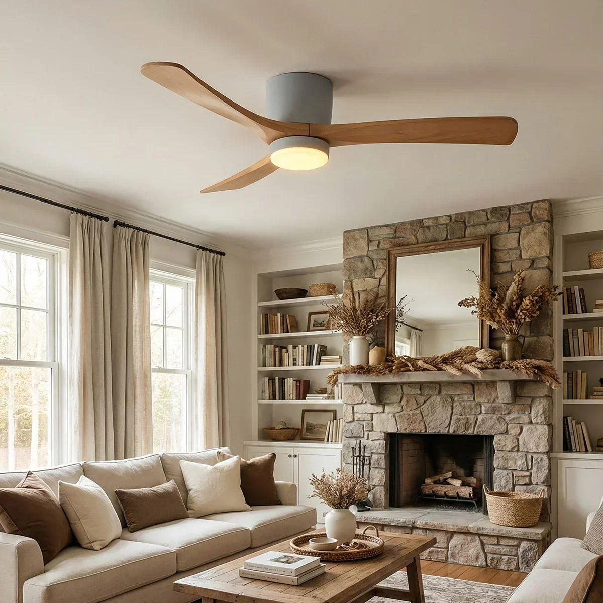 Propeller Style Wooden Copper Ceiling Fan Light – Copper detail 15