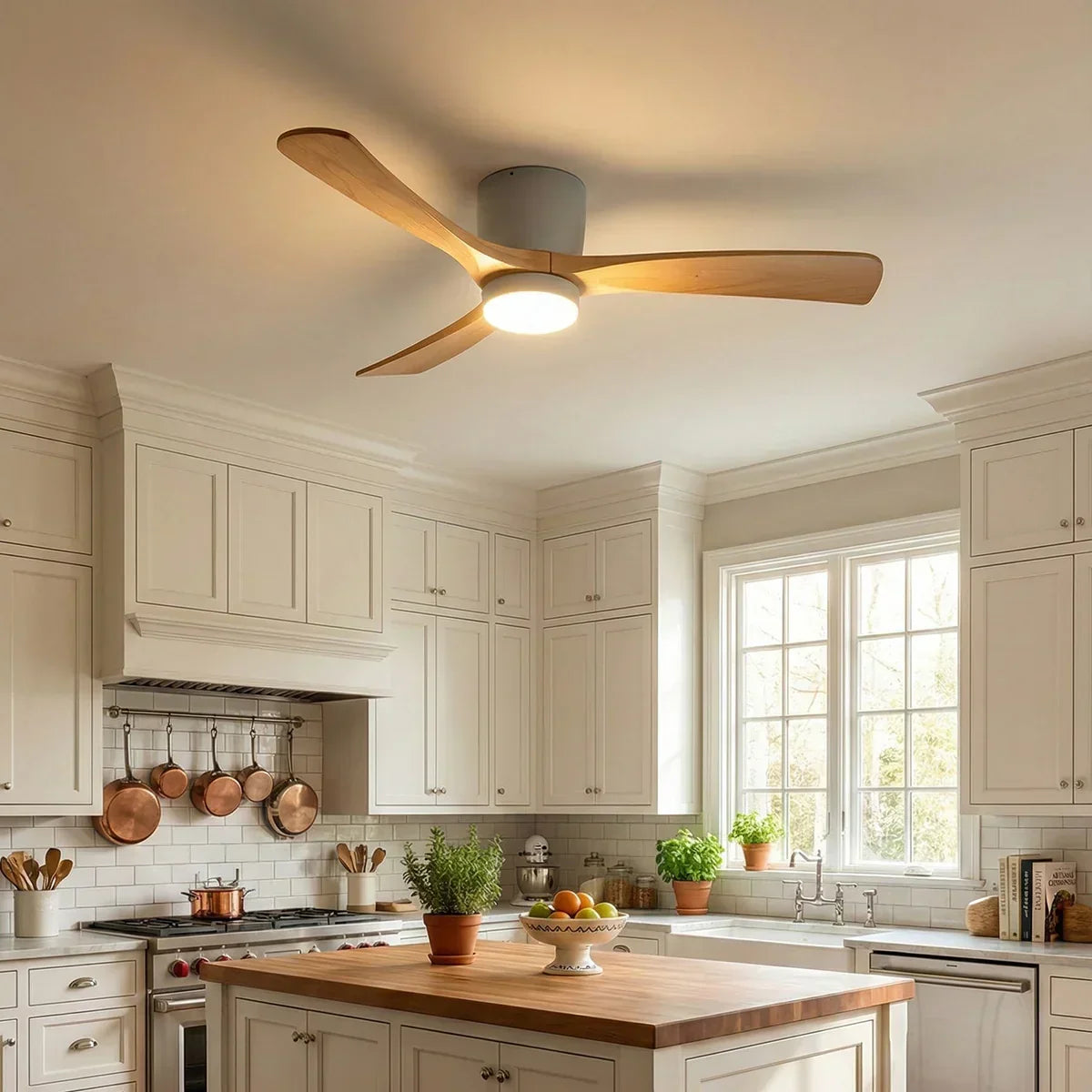 Propeller Style Wooden Copper Ceiling Fan Light – Copper detail 5