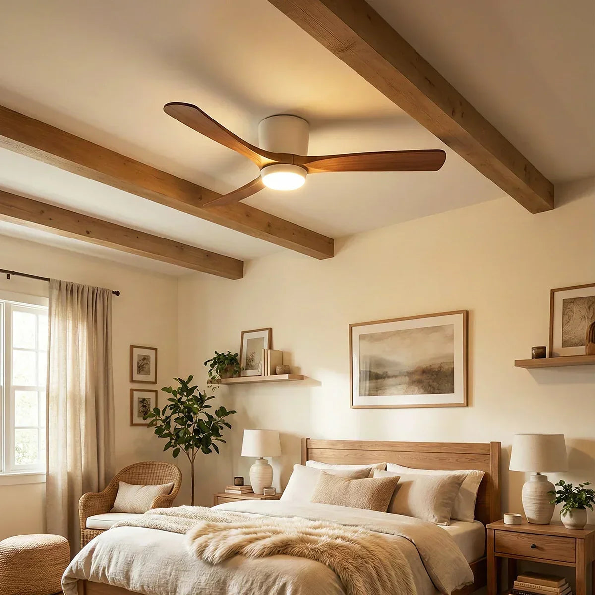 Propeller Style Wooden Copper Ceiling Fan Light – Copper detail 9