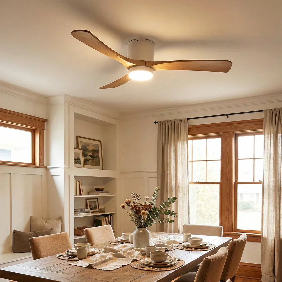 Propeller Style Wooden Copper Ceiling Fan Light – Copper detail 4