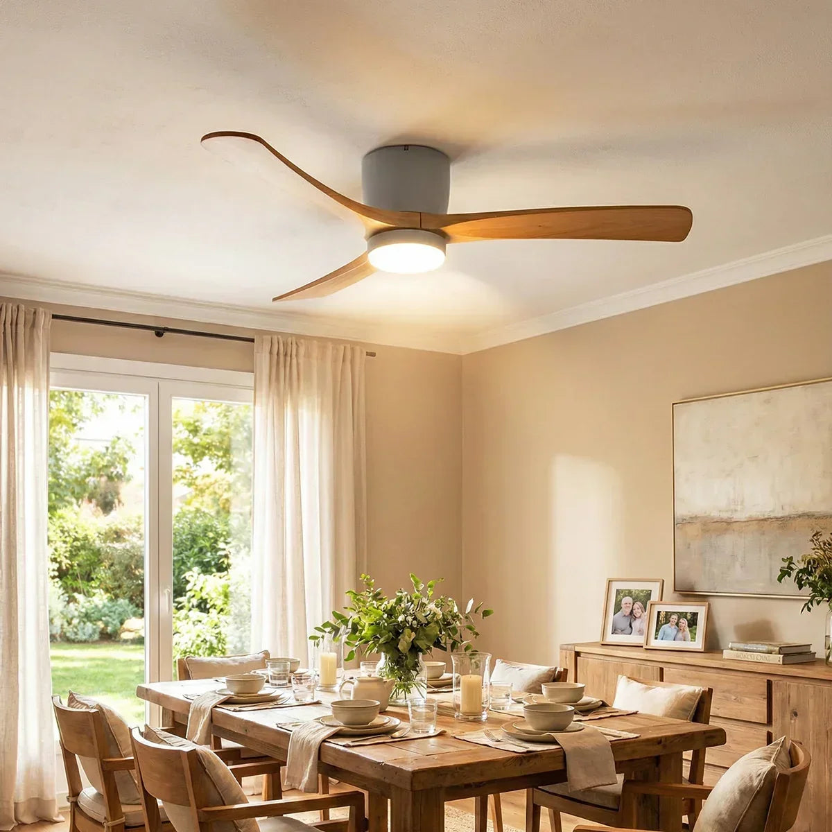 Propeller Style Wooden Copper Ceiling Fan Light – Copper detail 12