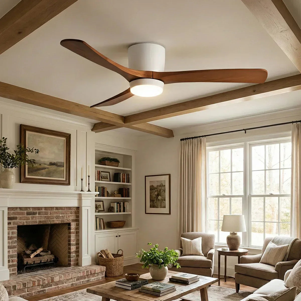Propeller Style Wooden Copper Ceiling Fan Light – Copper detail 16