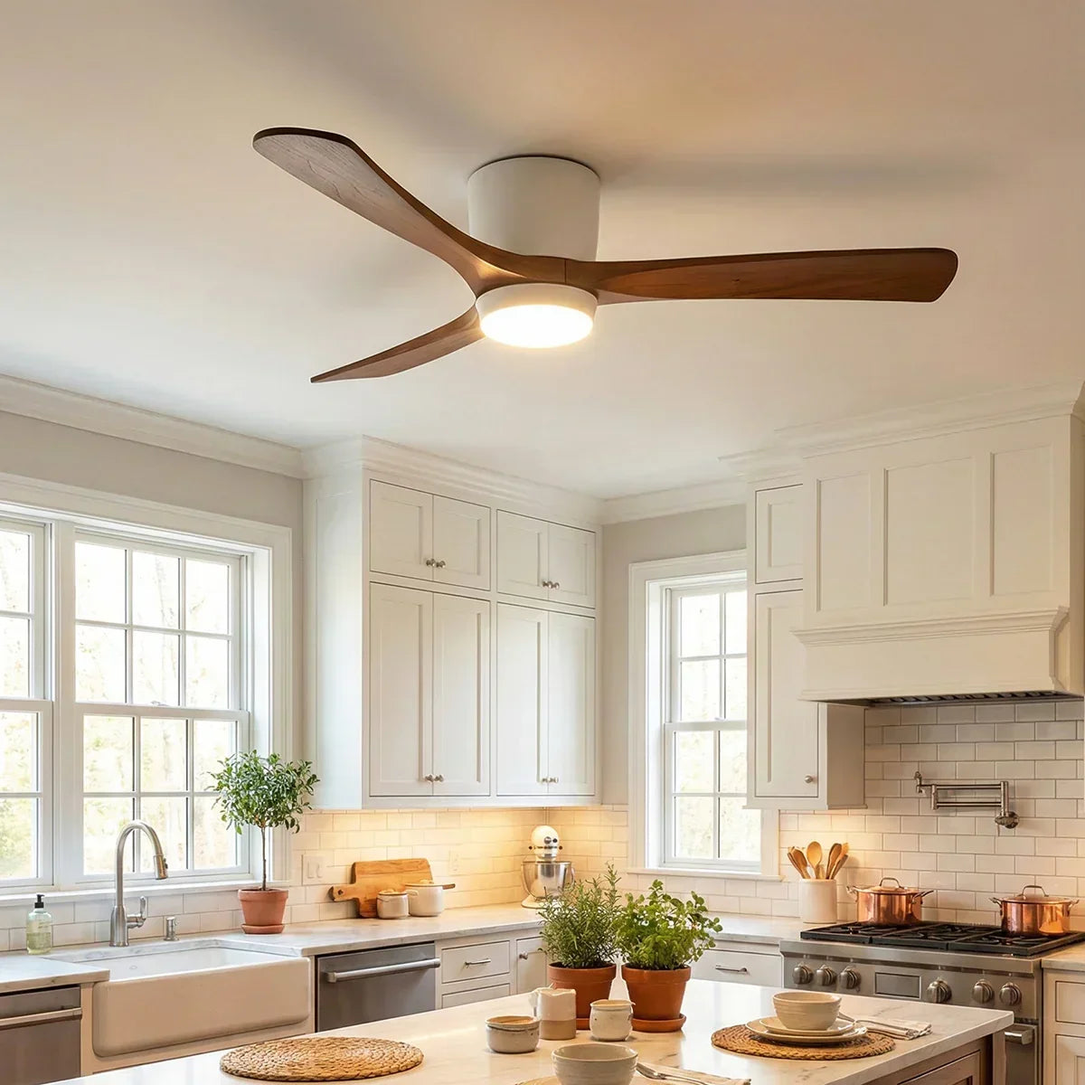 Propeller Style Wooden Copper Ceiling Fan Light – Copper detail 10