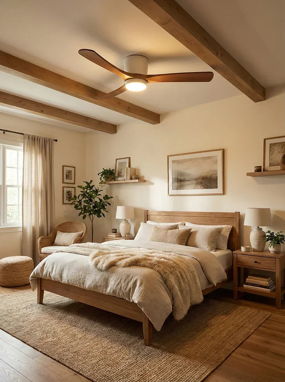 Propeller Style Wooden Copper Ceiling Fan Light – Copper detail 20