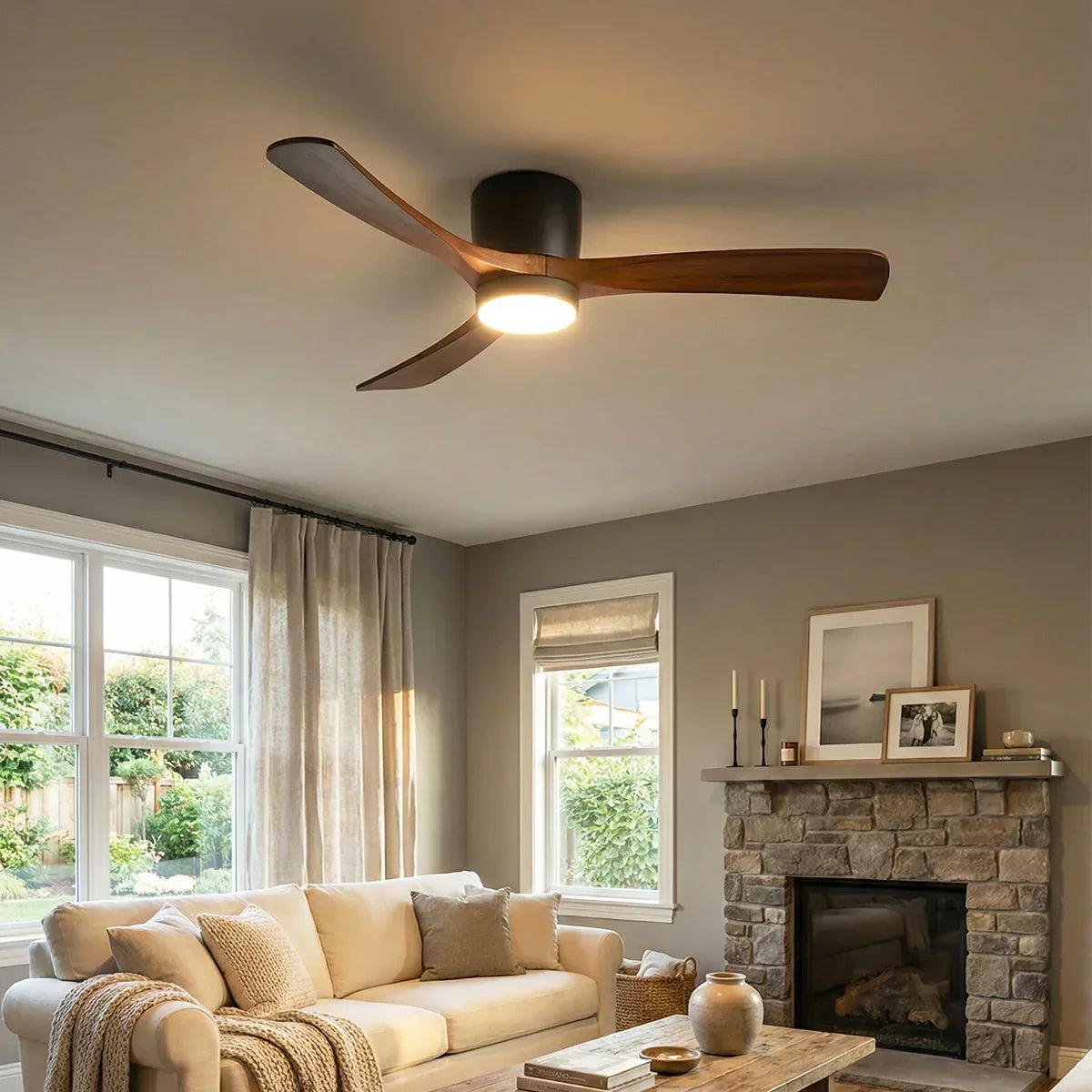 Propeller Style Wooden Copper Ceiling Fan Light – Copper detail 3