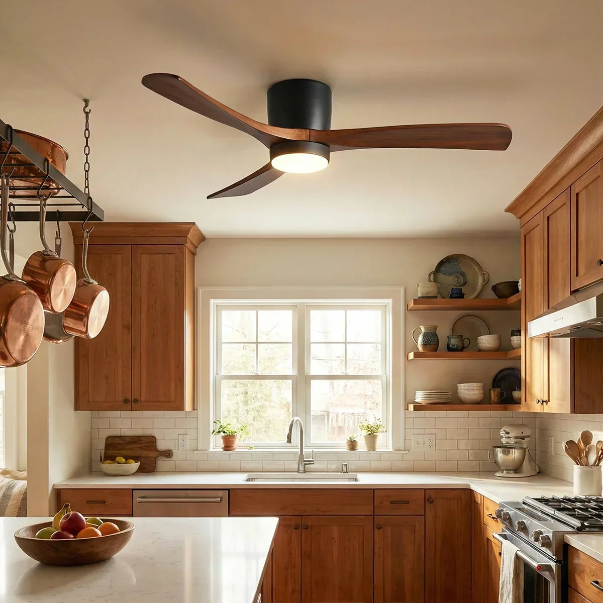 Propeller Style Wooden Copper Ceiling Fan Light – Copper detail 17
