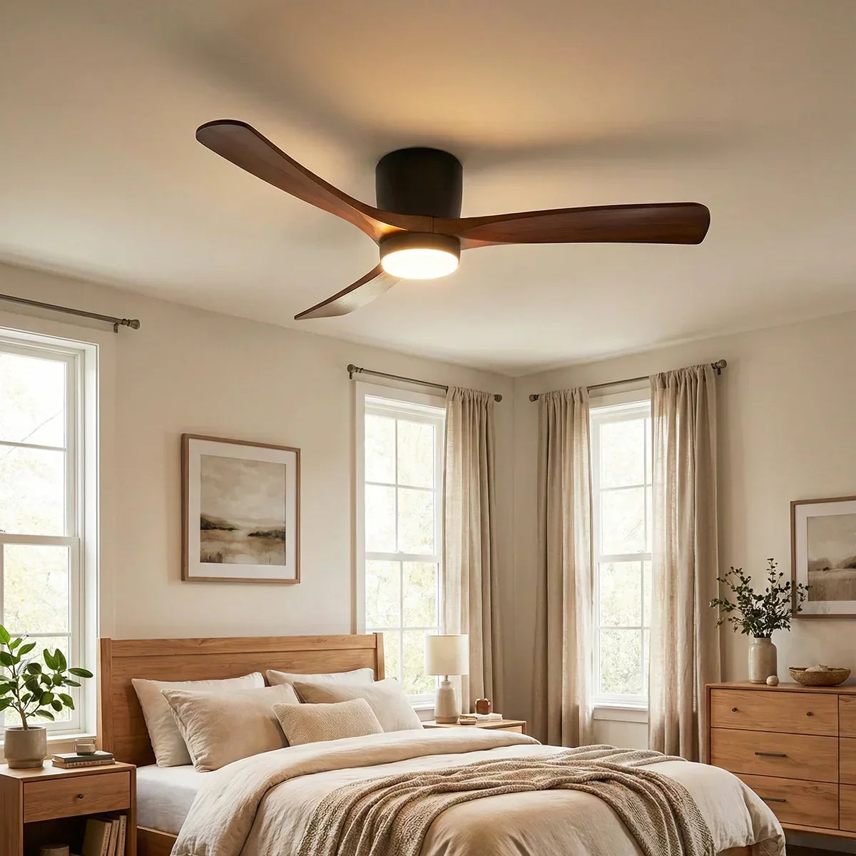 Propeller Style Wooden Copper Ceiling Fan Light – Copper detail 11