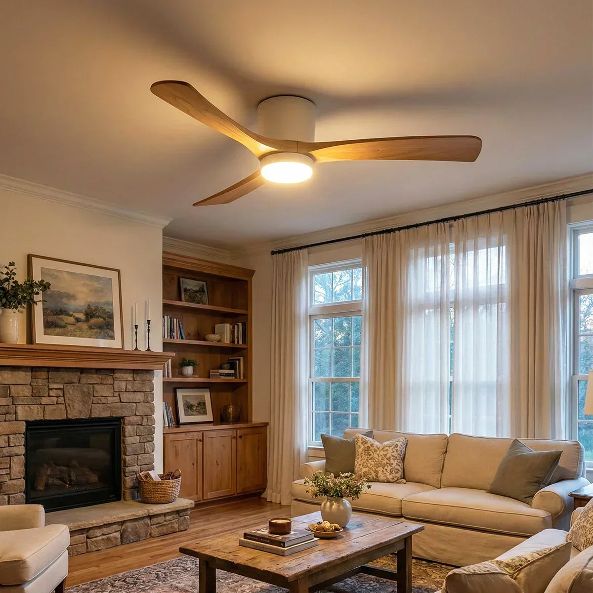 Propeller Style Wooden Copper Ceiling Fan Light – Copper detail 7