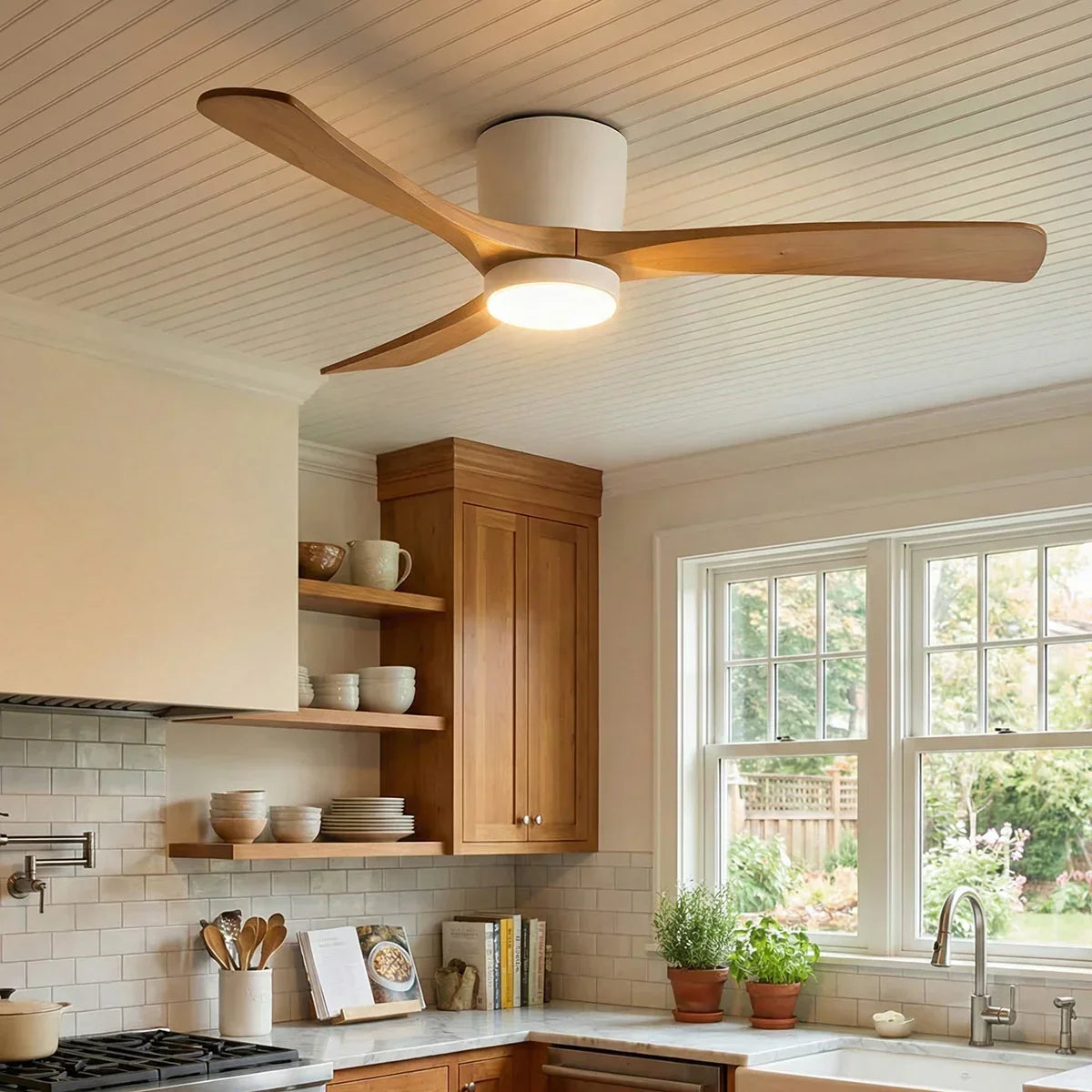 Propeller Style Wooden Copper Ceiling Fan Light – Copper detail 2