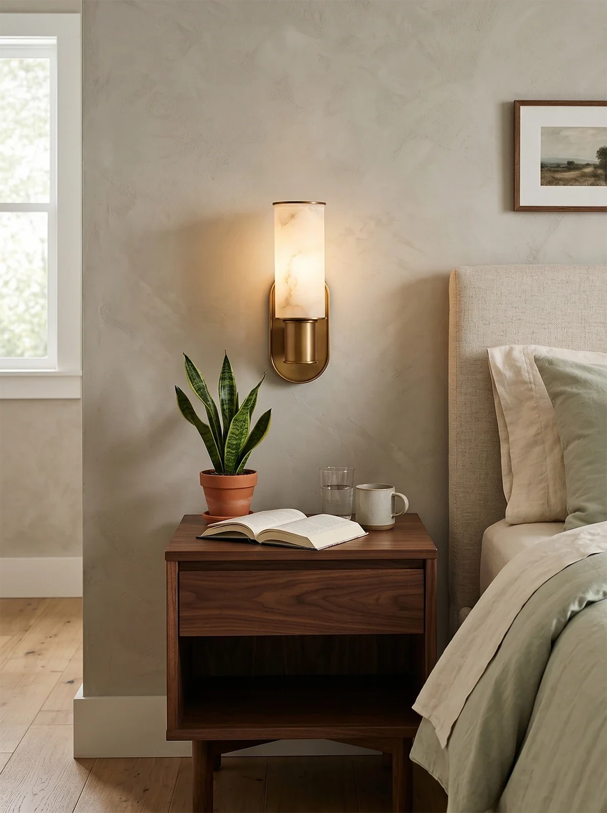 Alabaster Dualis Cylindrical Wall Sconce – Alabaster detail 8