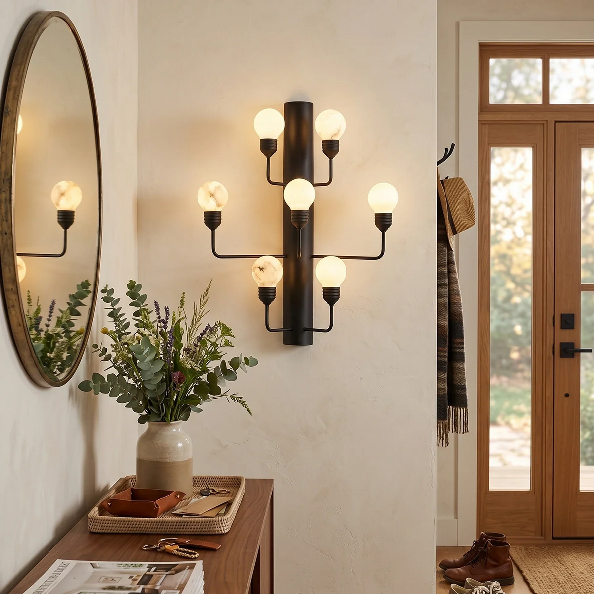 Raggiera Alabaster Globe Wall Sconce – Alabaster detail 2