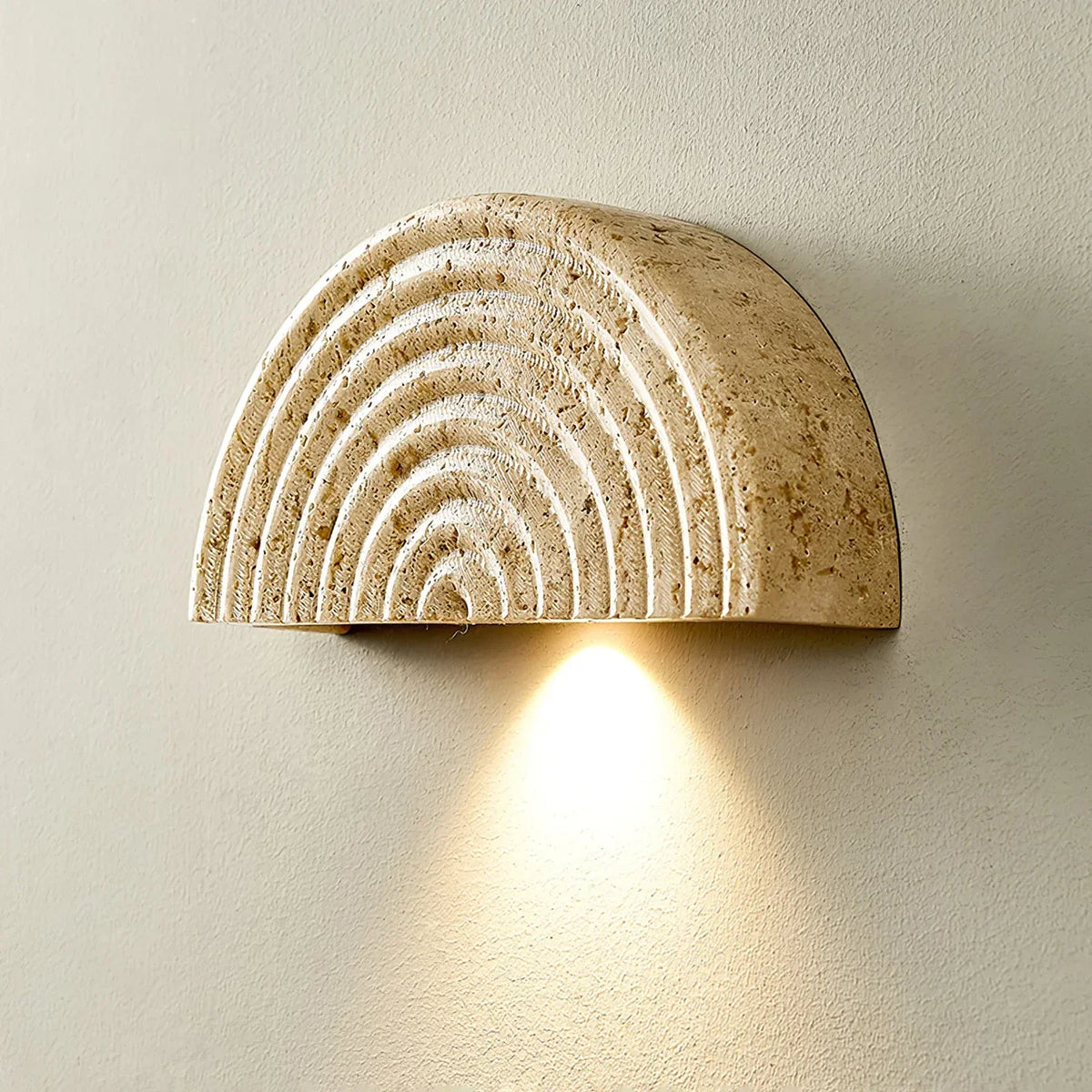 Rainbow Arched Travertine Wall Lamp – Travertine detail 11