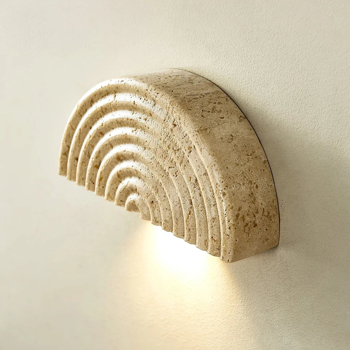 Rainbow Arched Travertine Wall Lamp – Travertine detail 13