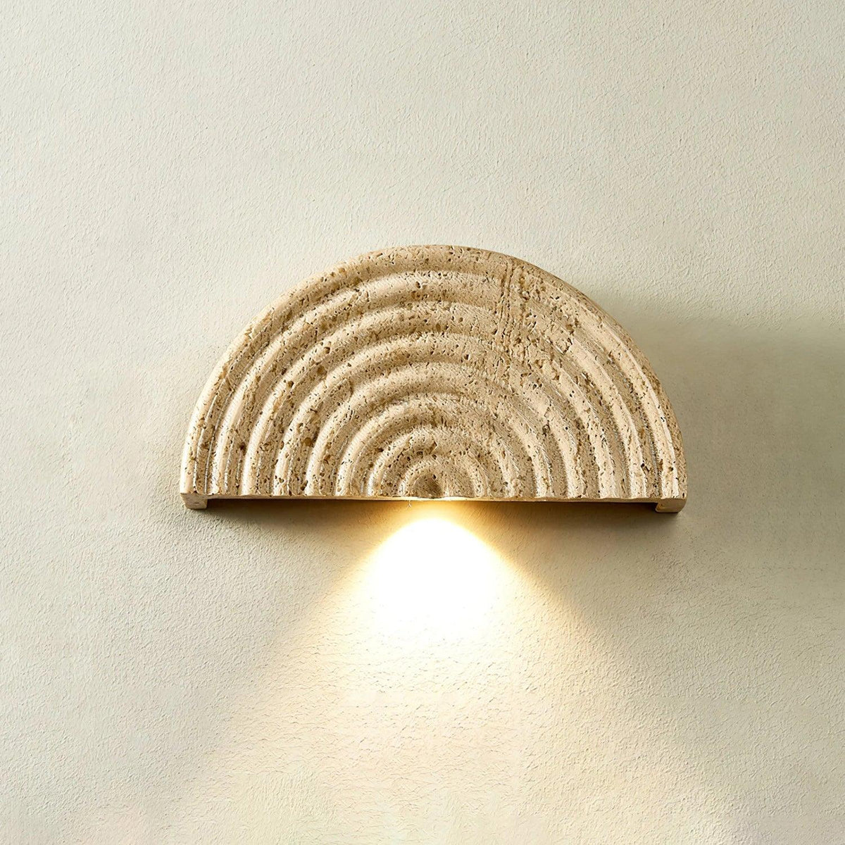 Rainbow Arched Travertine Wall Lamp – Travertine detail 10