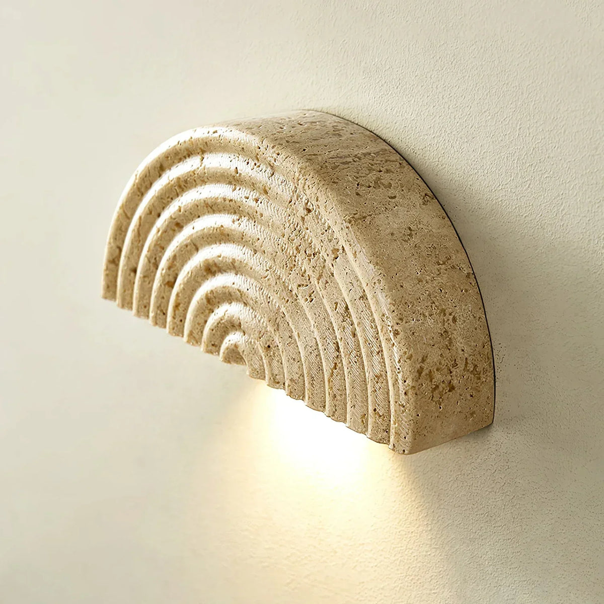 Rainbow Arched Travertine Wall Lamp – Travertine detail 12
