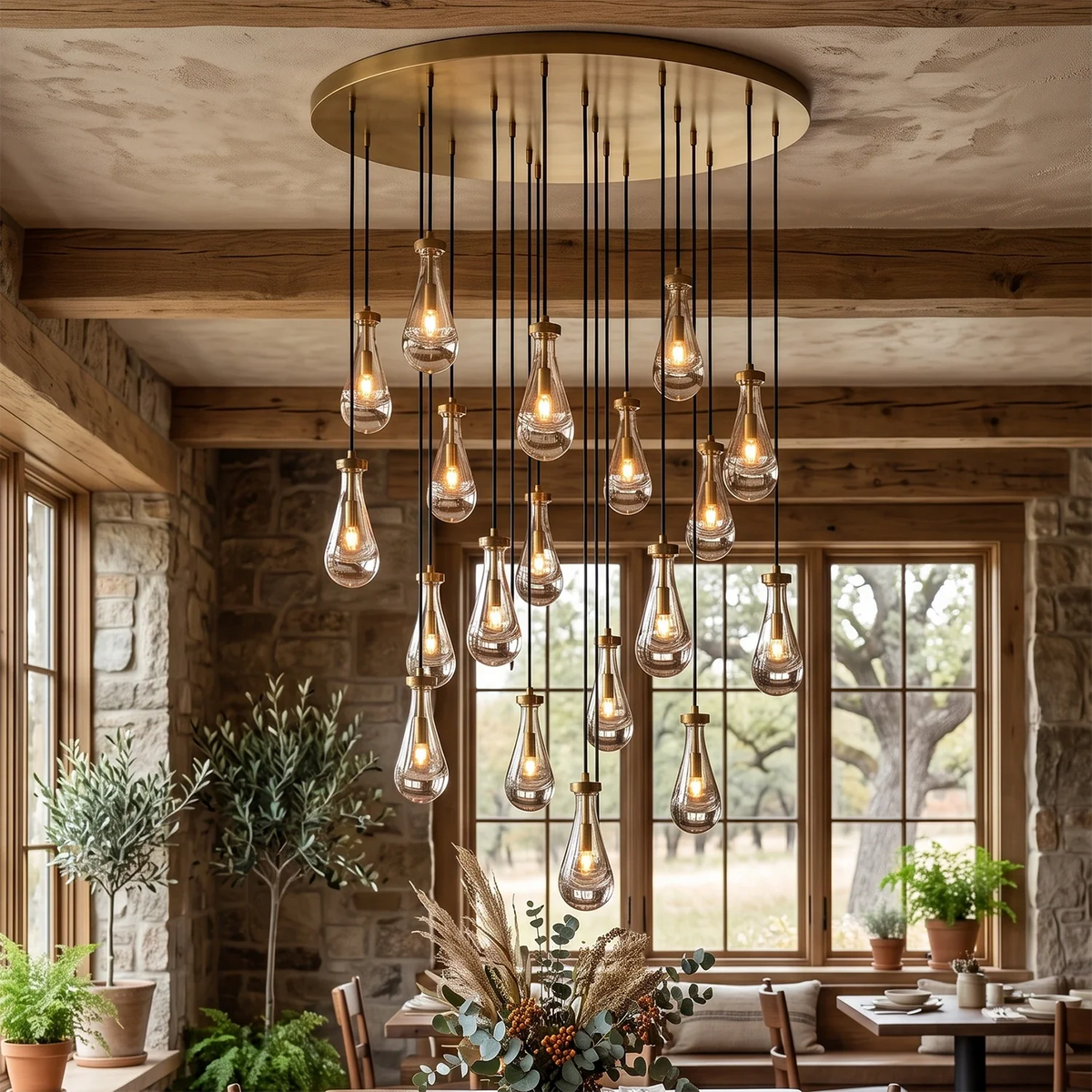 Raindrop Linear Crystal Chandelier – Crystal detail 2