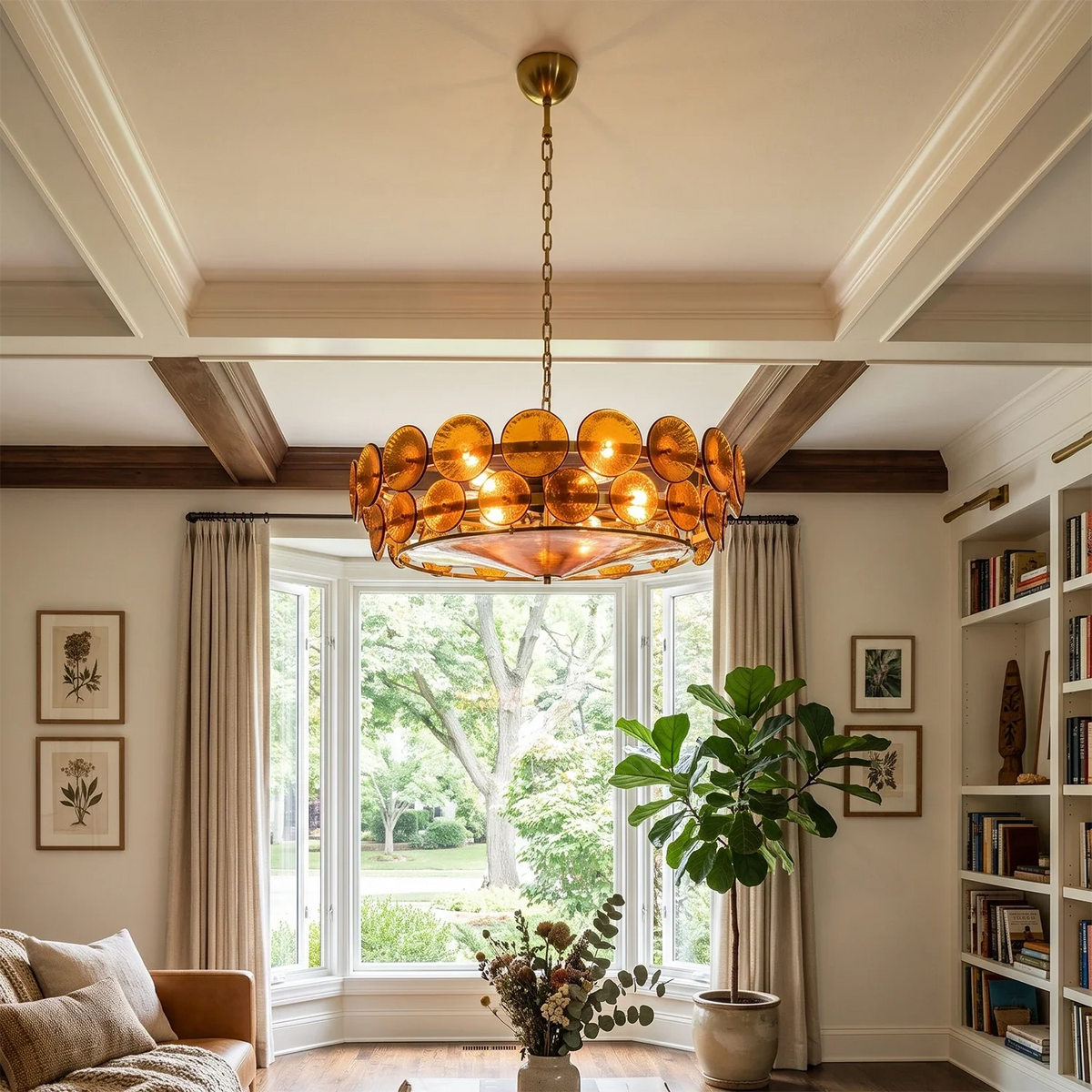 Ivor Discus Glass Ring Chandelier – Glass detail 7