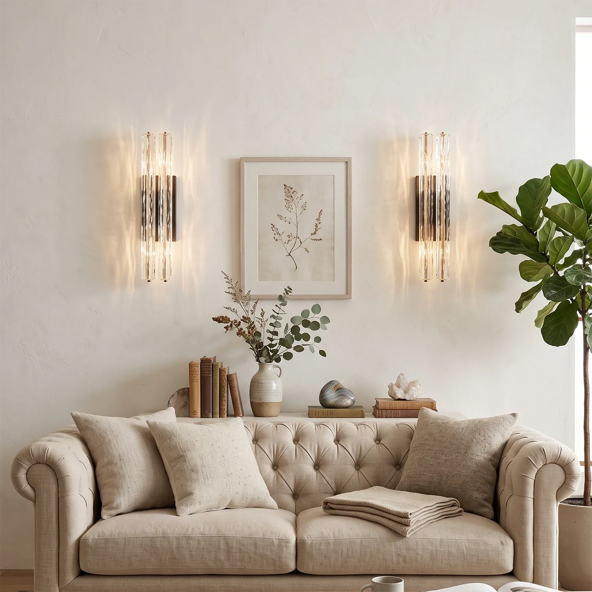 Rainer Faceted Crystal Bar Sconce – Crystal detail 12
