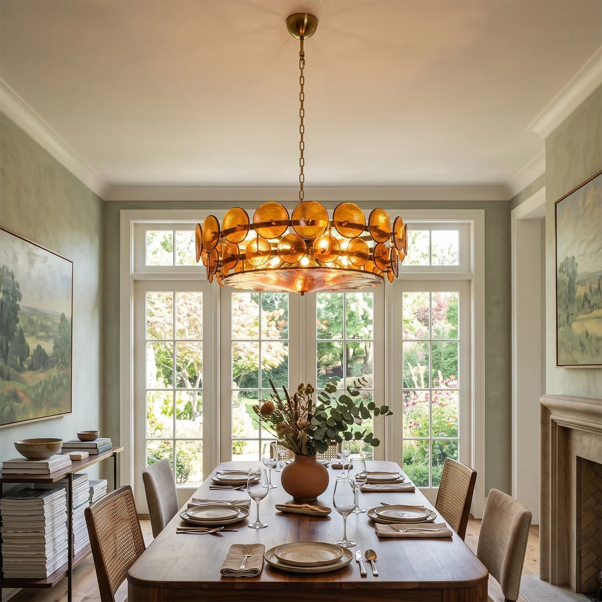 Ivor Discus Glass Ring Chandelier – Glass detail 3