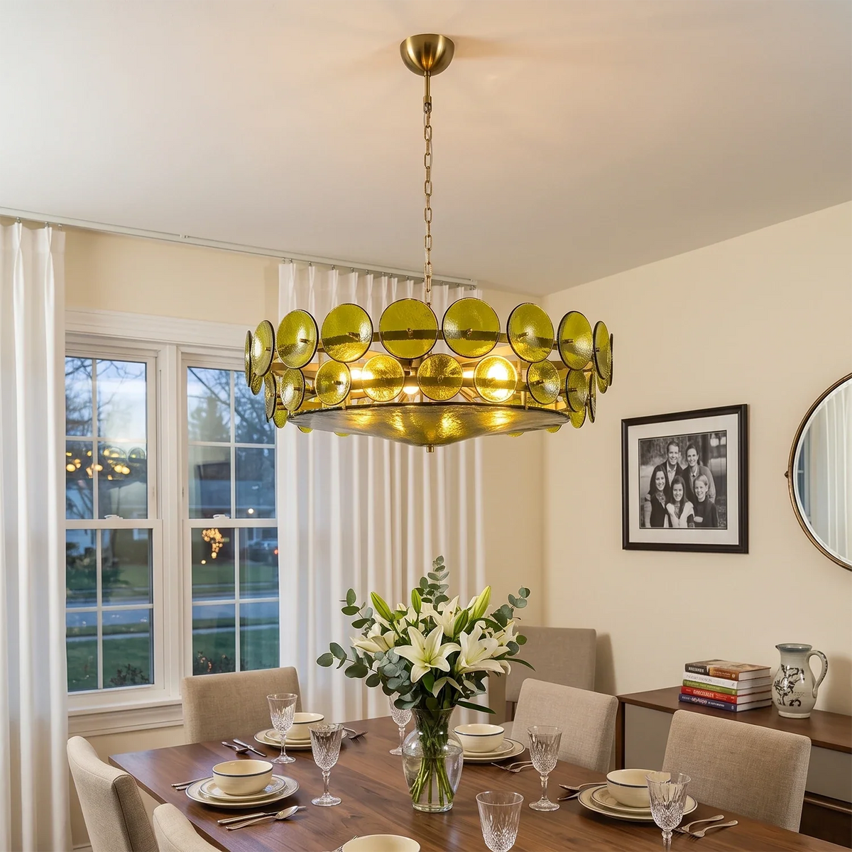 Ivor Discus Glass Ring Chandelier – Glass detail 4