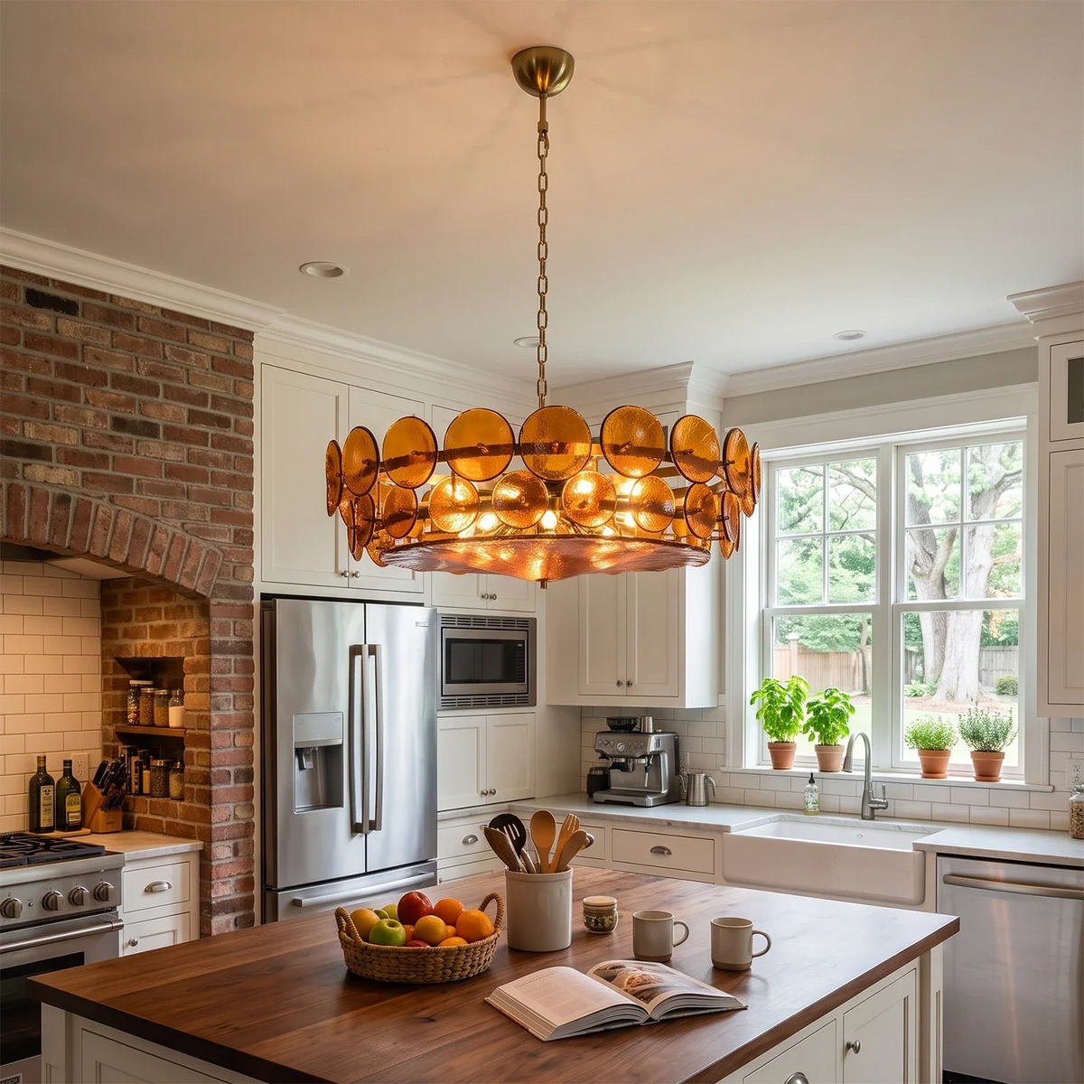 Ivor Discus Glass Ring Chandelier – Glass detail 2