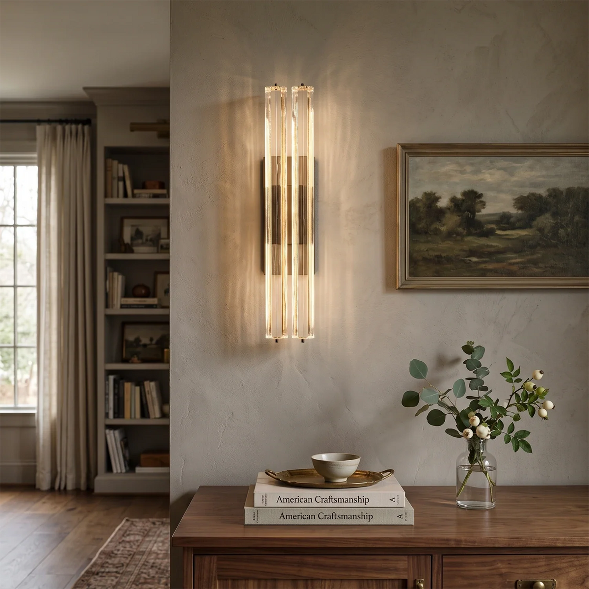 Rainer Faceted Crystal Bar Sconce – Crystal detail 6