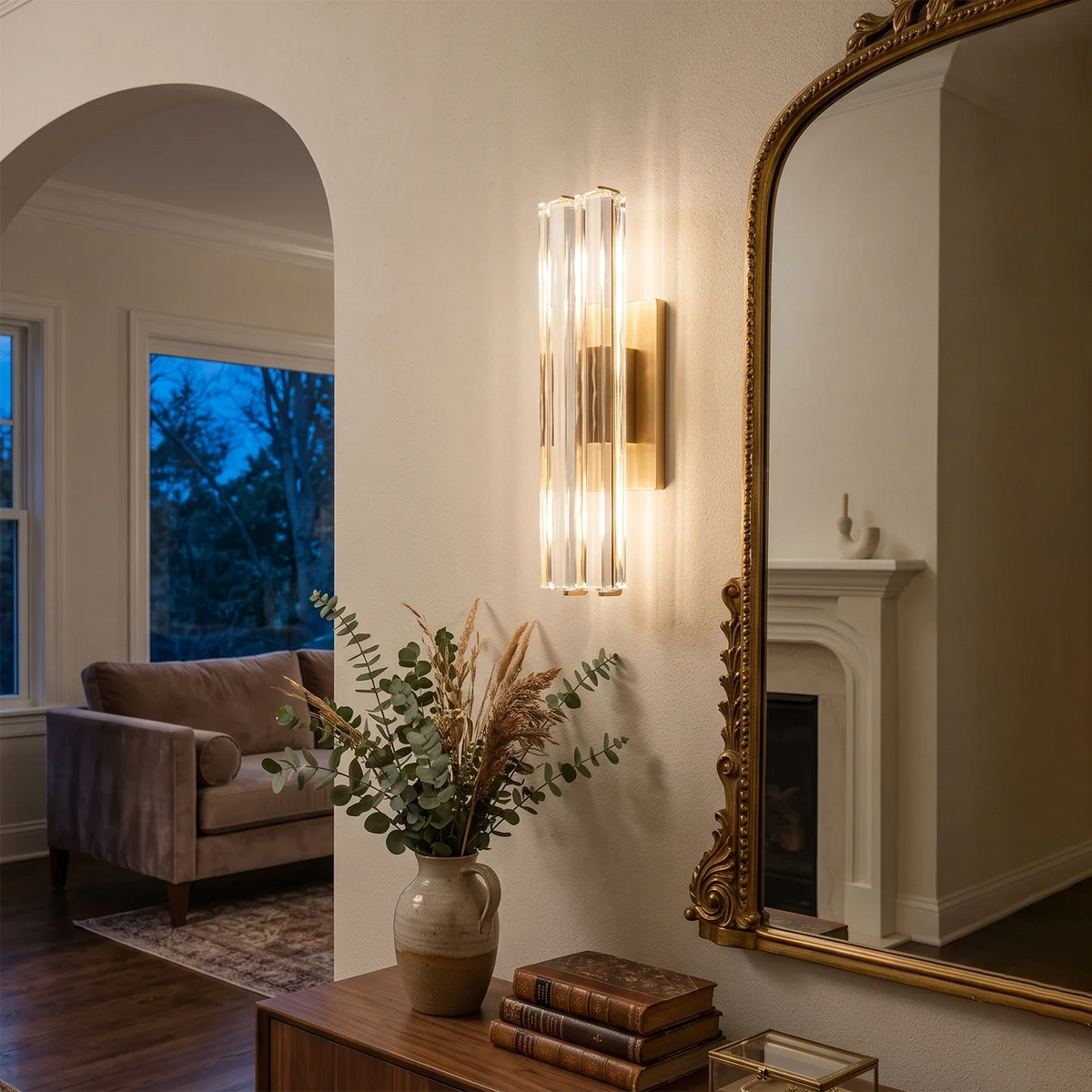 Rainer Faceted Crystal Bar Sconce – Crystal detail 5