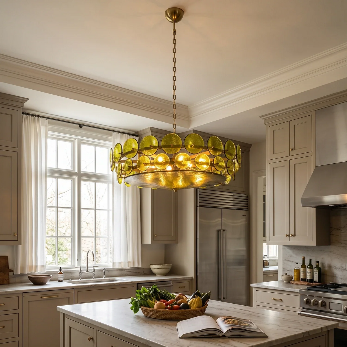 Ivor Discus Glass Ring Chandelier – Glass detail 5