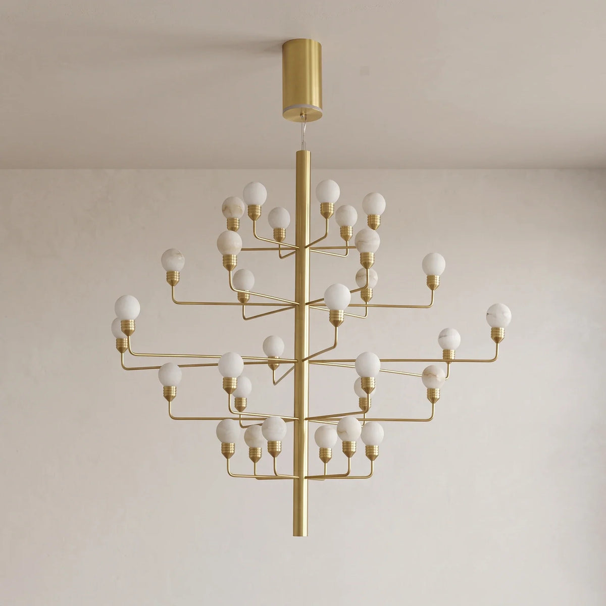 Ramelle Alabaster Tiered Branch Chandelier – Alabaster detail 12