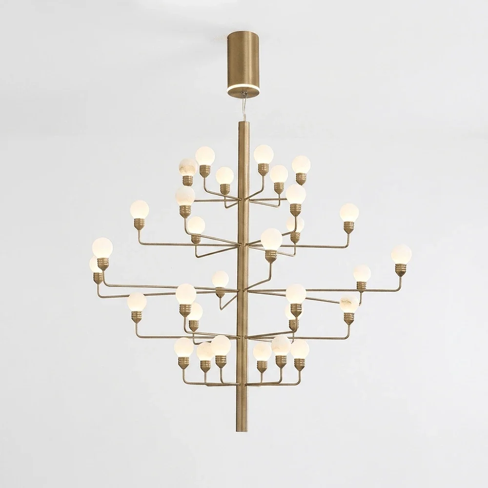 Ramelle Alabaster Tiered Branch Chandelier – Alabaster detail 21