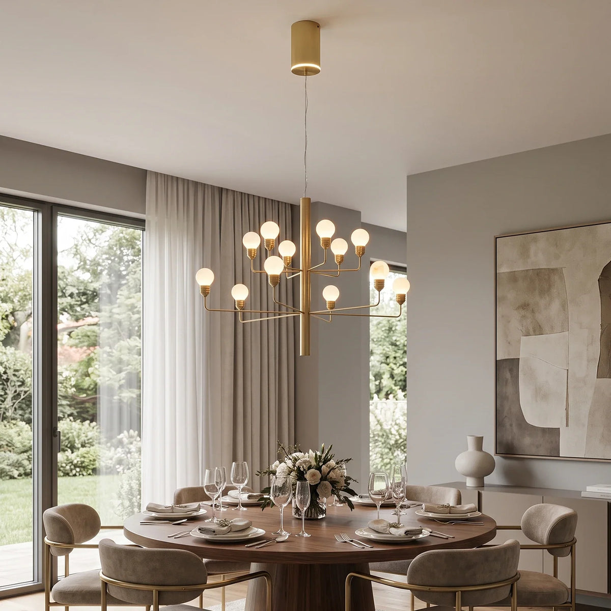 Ramelle Alabaster Tiered Branch Chandelier – Alabaster detail 3