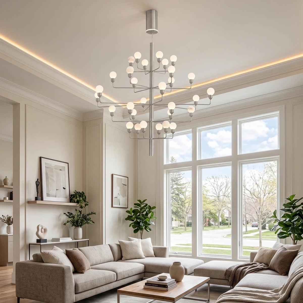 Ramelle Alabaster Tiered Branch Chandelier – Alabaster detail 8