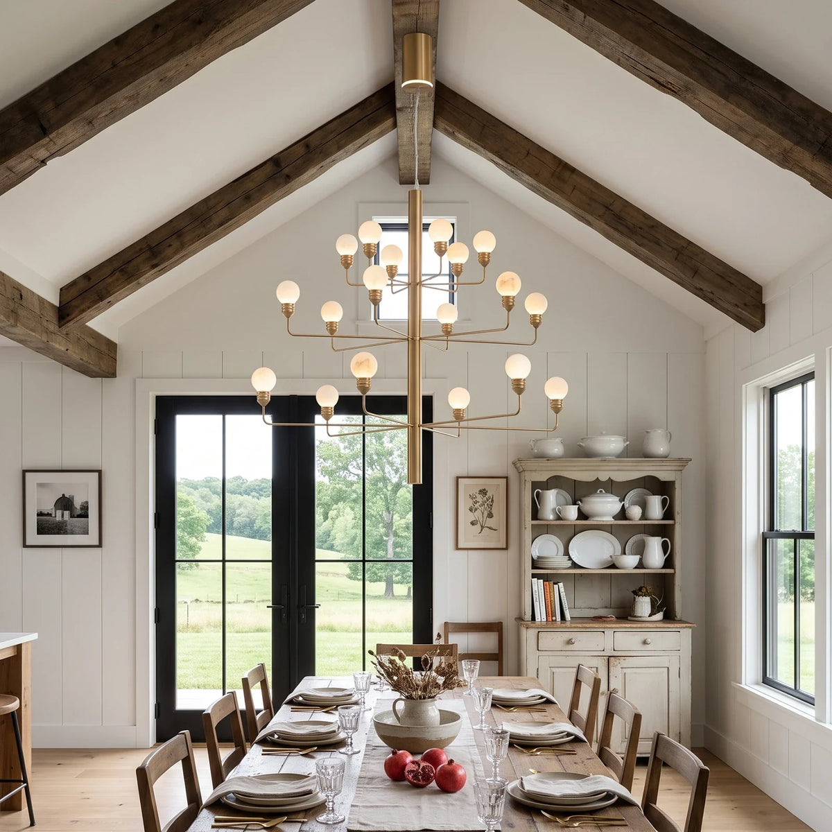 Ramelle Alabaster Tiered Branch Chandelier – Alabaster detail 7