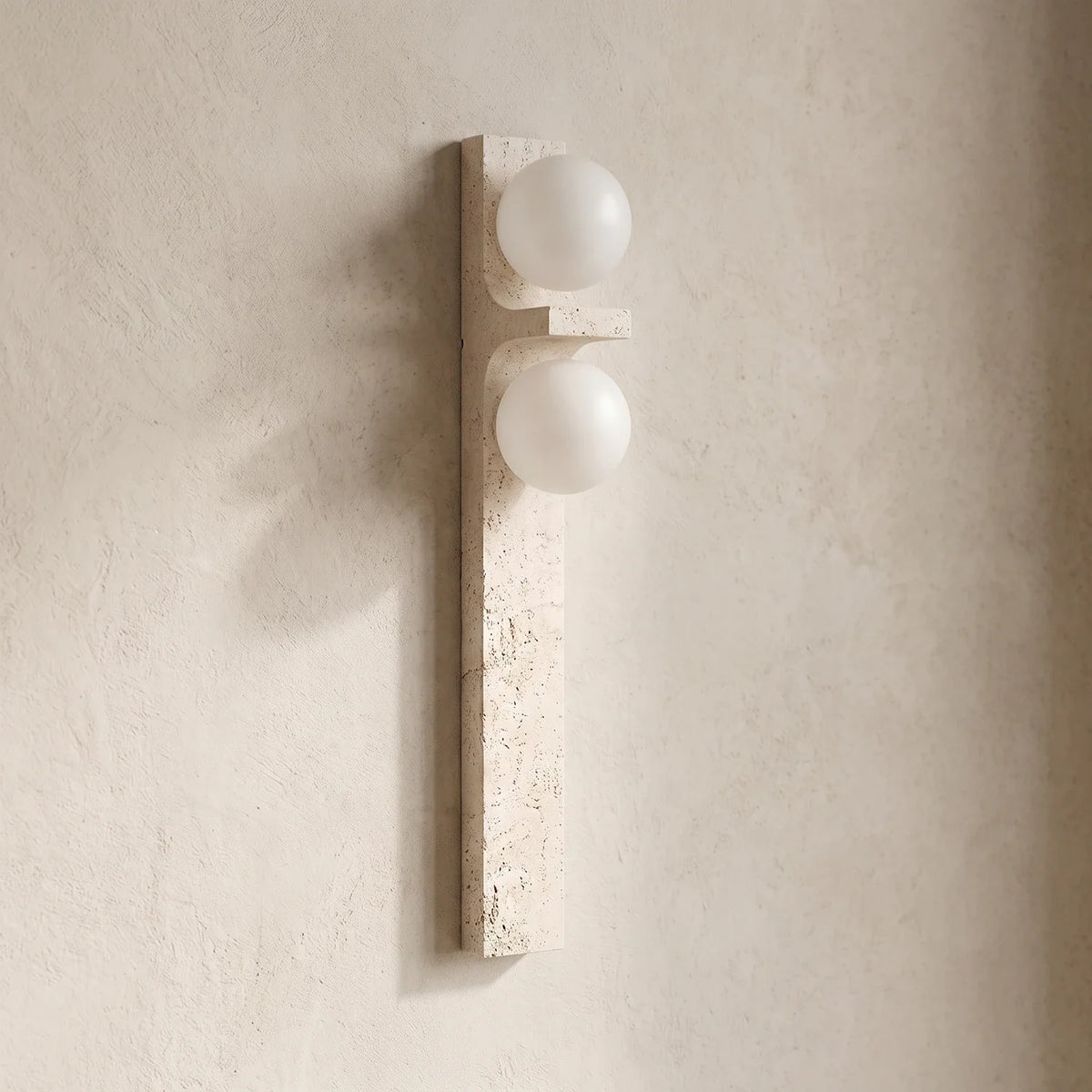 Rectangle Asymmetrical Travertine Wall Sconce – Travertine detail 28