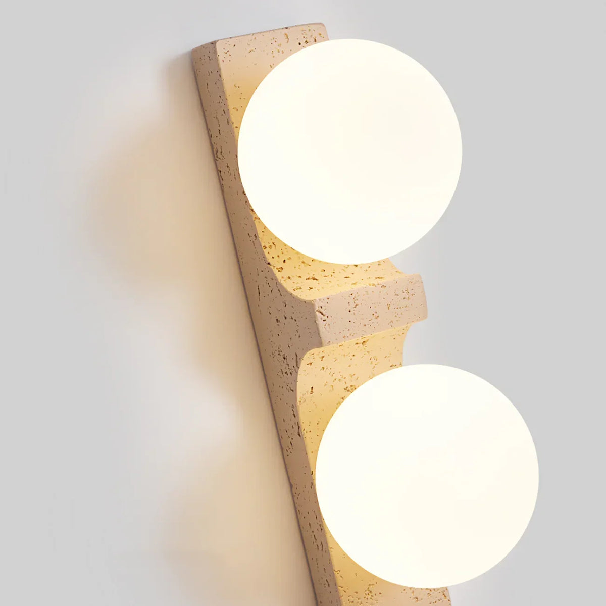 Rectangle Asymmetrical Travertine Wall Sconce – Travertine detail 23
