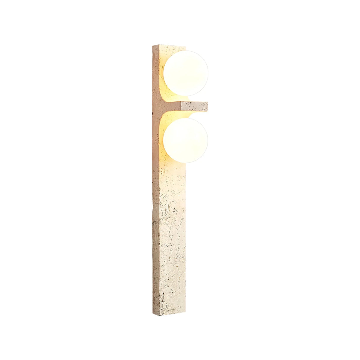 Rectangle Asymmetrical Travertine Wall Sconce – Travertine detail 26