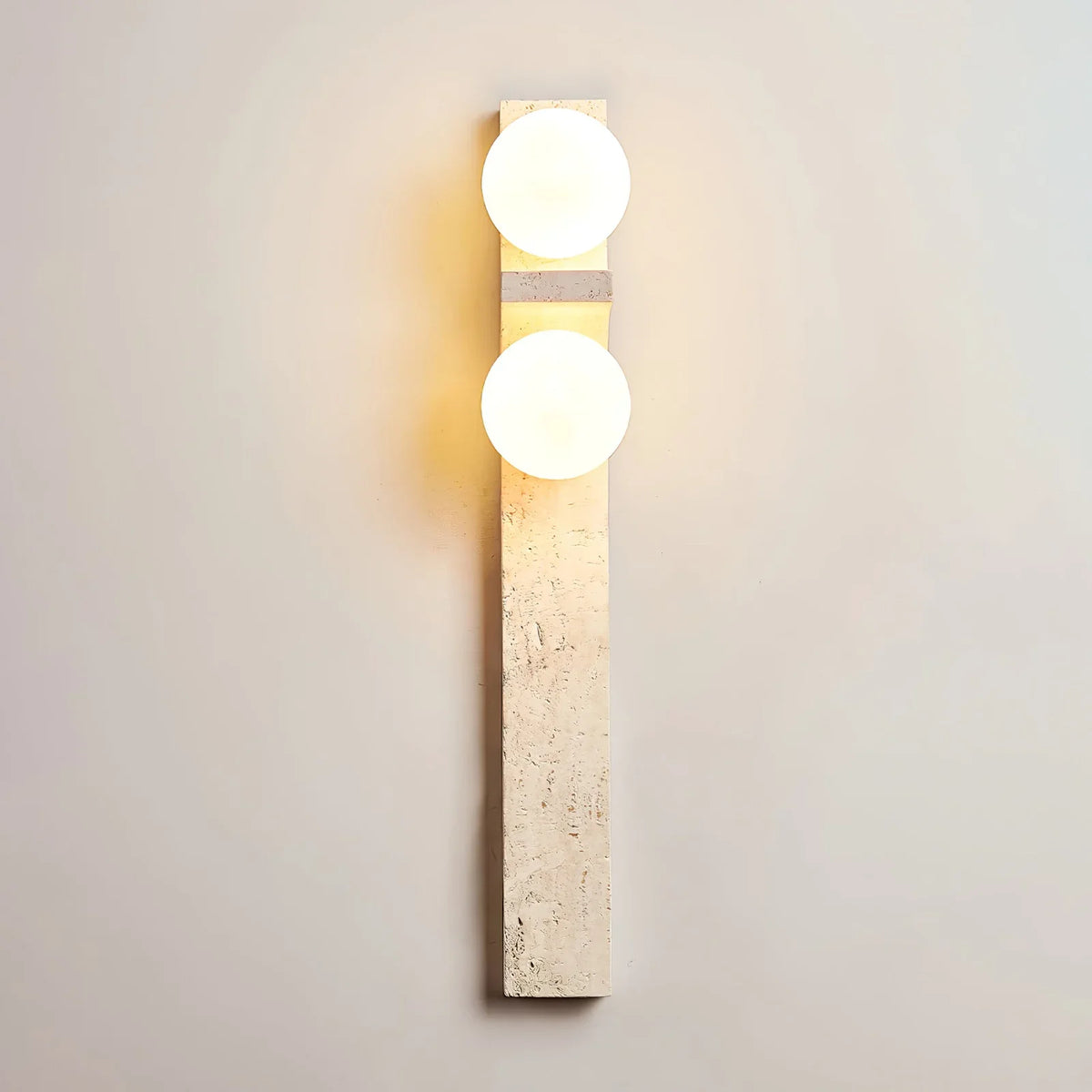 Rectangle Asymmetrical Travertine Wall Sconce – Travertine detail 29