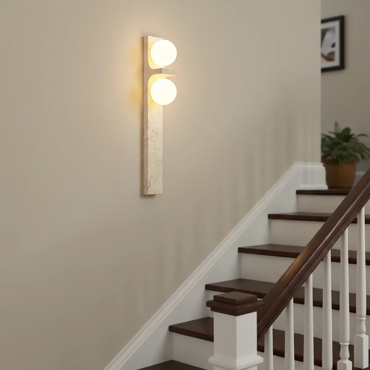 Rectangle Asymmetrical Travertine Wall Sconce – Travertine detail 14