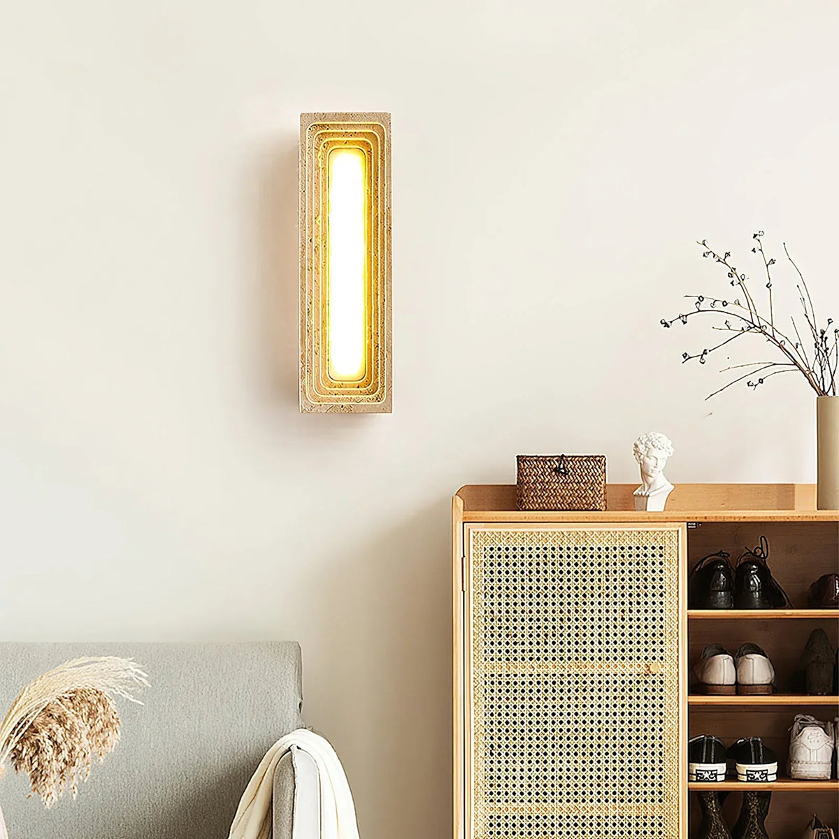 Rectangle Travertine Bricks Wall Lamp – Travertine detail 6