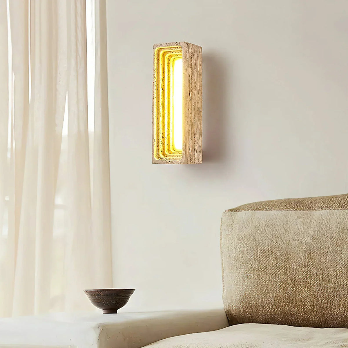 Rectangle Travertine Bricks Wall Lamp – Travertine detail 5