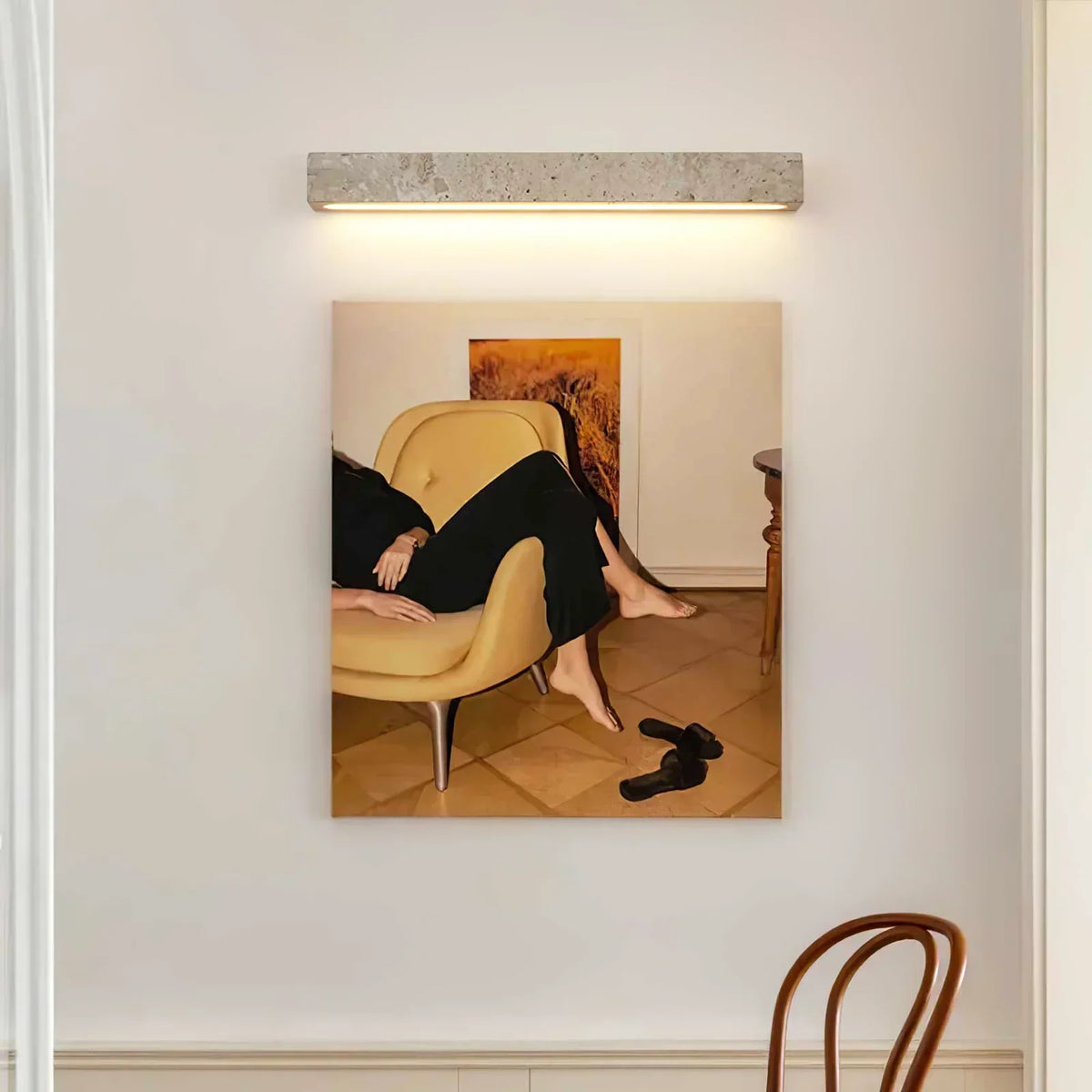 Rectangle Travertine Stravik Wall Light – Travertine detail 3