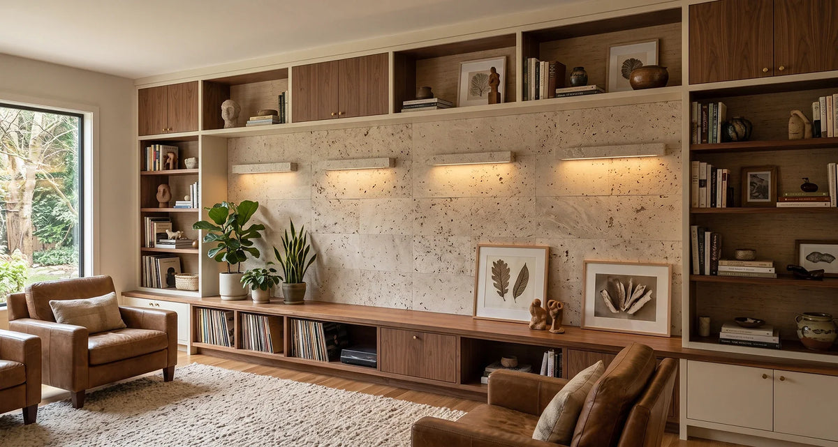 Rectangle Travertine Stravik Wall Light – Travertine detail 6