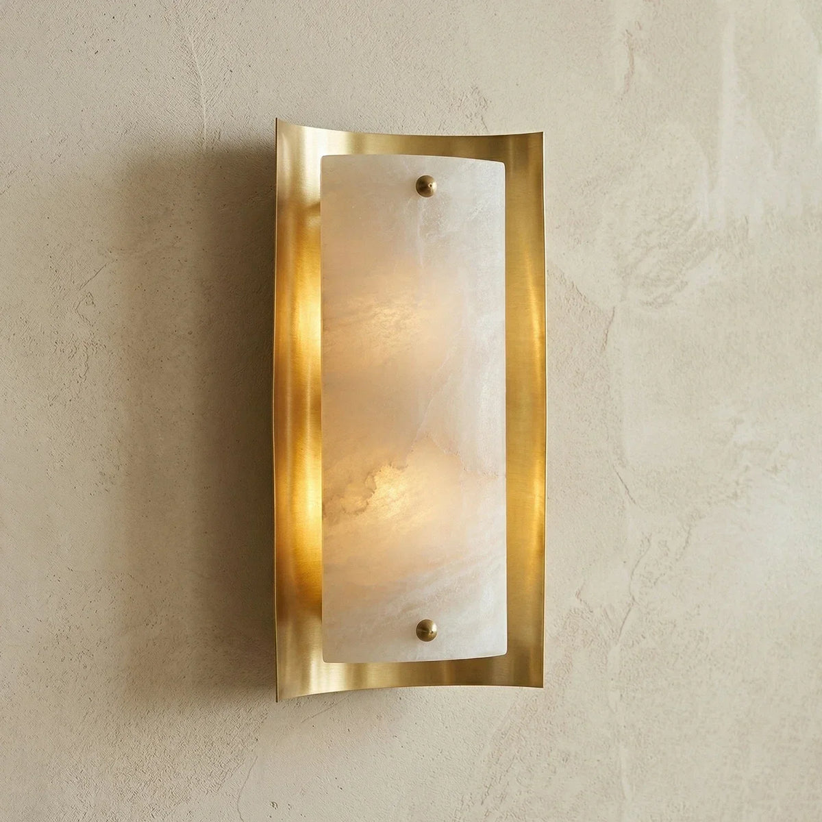 Rectangular Calviero Snowflake Stone Alabaster Wall Lamp – Alabaster detail 11