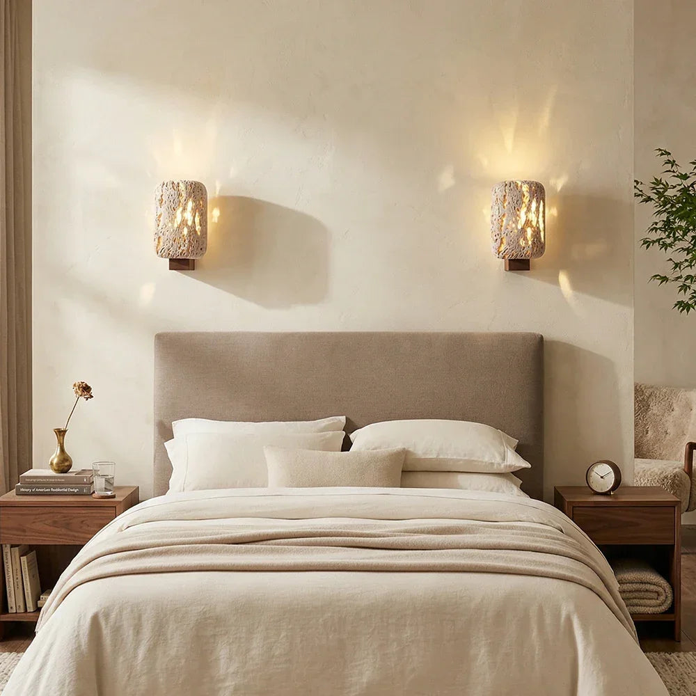 Rectangular Edenstone Travertine Wall Sconce – Travertine detail 9