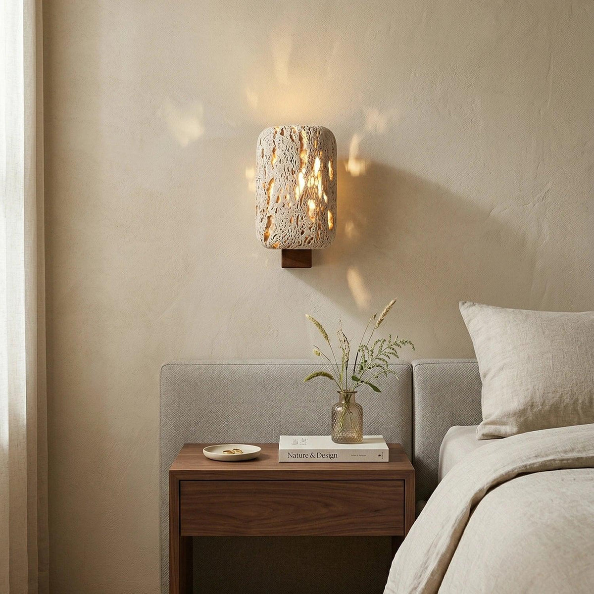 Rectangular Edenstone Travertine Wall Sconce – Travertine detail 5