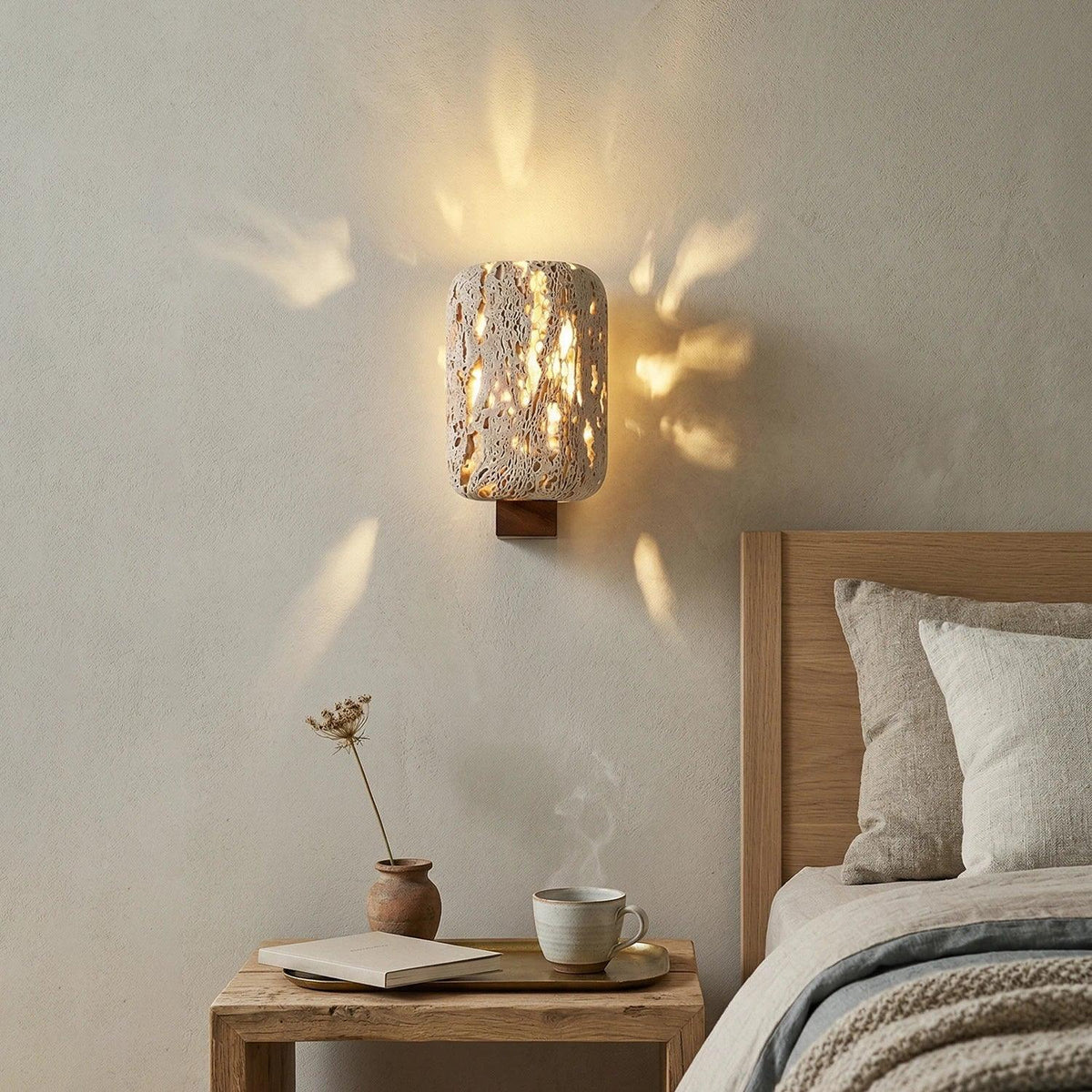 Rectangular Edenstone Travertine Wall Sconce – Travertine detail 7
