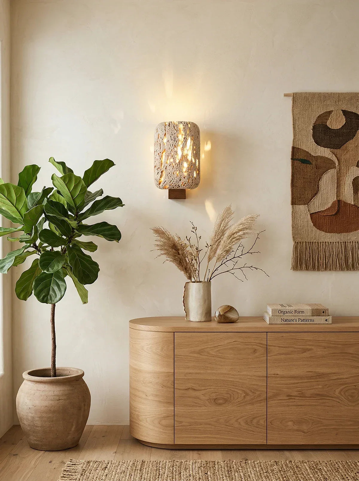 Rectangular Edenstone Travertine Wall Sconce – Travertine detail 12